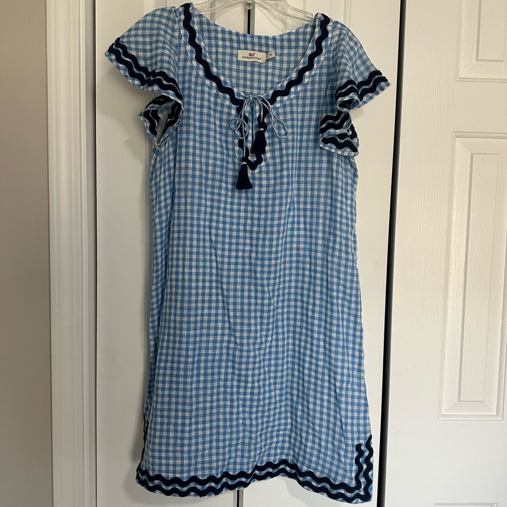Vineyard Vines Blue and White Gingham Dress